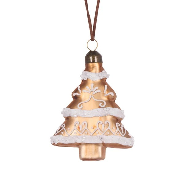 GLASS GINGERBREAD TREE HANGING