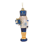 HOLLY AND IVY GLASS BLUE HANGING NUTCRACKER