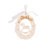 IVORY AND GOLD ROCKING HORSE ORNAMNT 