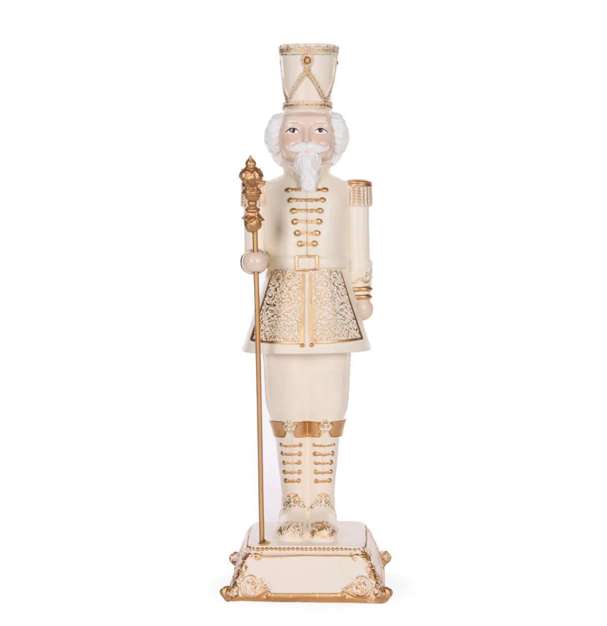 42CM IVORY AND GOLD NUTCRACKER 