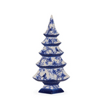 35CM CHINOISERIE CHRISTMAS TREE BLUE & RED