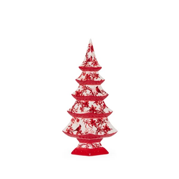 35CM CHINOISERIE CHRISTMAS TREE BLUE & RED