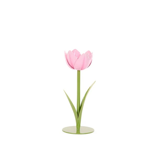 20CM LIGHT PINK TULIP CANDLE HOLDER