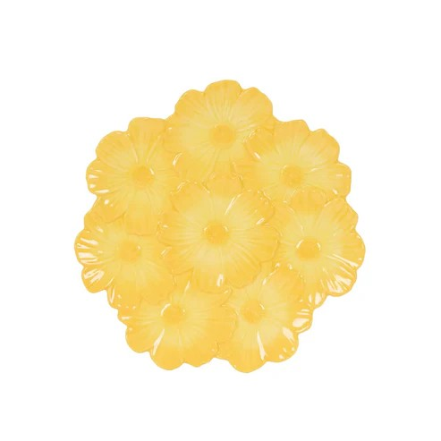 YELLOW COSMOS BOUQUET PLATE EASTER