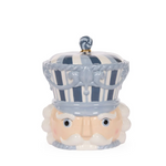 BLUE &WHITE NUTCRACKER COOKIE JAR XMAS