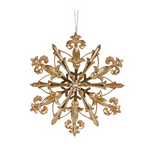 HOLLY AND IVY STAR METAL JEWELED ORNAMENT