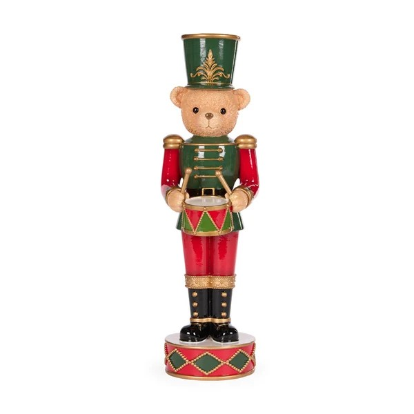 HOLLY AND IVY 37CM TEDDY BEAR NUTCRACKER WITH DRUM