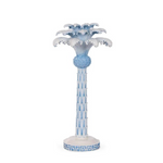 HOLLY AND IVY WHITE AND BLUE CANDLE HOLDER PALM TREE