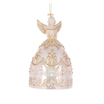 IVORY & CHAMPAYNE GLASS ANGEL ORNAMENT