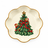 HOLLY AND IVY COZY TEDDY BEAR TREE DESSERT PLATE