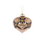 HOLLY AND IVY BLACK AND GOLD FLORAL ONION BAUBLE
