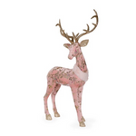 HOLLY AND IVY STANDING FLORAL LACE REINDEER