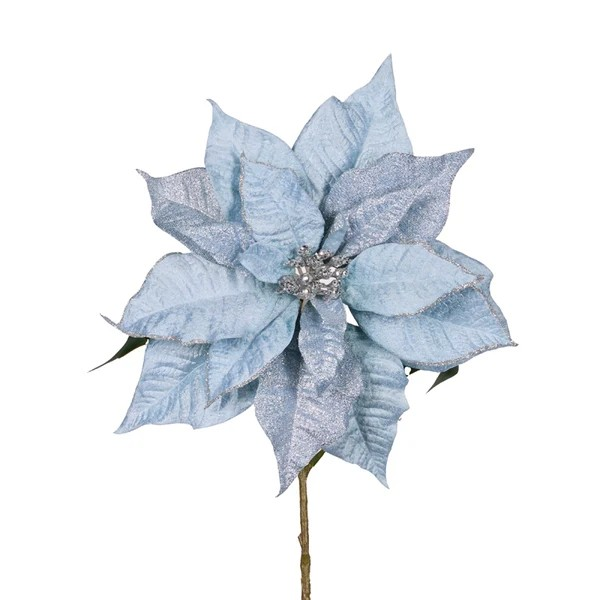 HOLLY AND IVY NATURAL BLUE POINSETTIA STEM