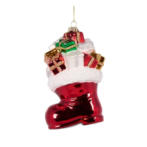 SANTA BOOTS WITH PRESENTS ORNAMET 