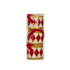 SET OF THREE RED AND WHITE 7CM HANGING DRUMS 