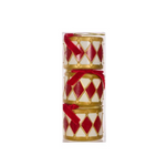 SET OF THREE RED AND WHITE 7CM HANGING DRUMS 