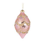 HOLLY AND IVY PINK EMBELLISHED SCALLOP DROP BAUBLE