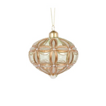 HOLLY AND IVY SAGE EMBOSSED FLEUR ONION BAUBLE