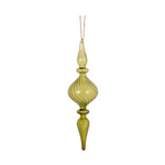 HOLLY AND IVY TRANSPARENT GREEN MINIMAL FINIAL 