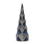 HOLLY AND IVY 78CM BLUE QUILTED DAMASK TREE